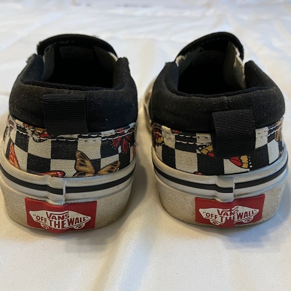 Vans Kids Slip-On Sneakers - Black, White, and Multicolor Butterfly - Picture 9 of 9